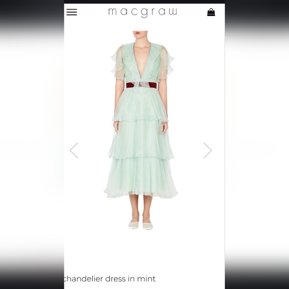 EUC macgraw Chandelier Dress in Mint, Size M - Picture 3 of 14